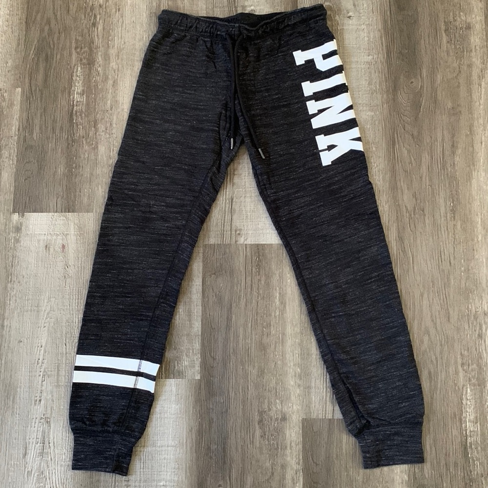 Victoria’s Secret PINK Marble Black Varsity Sweatpants!